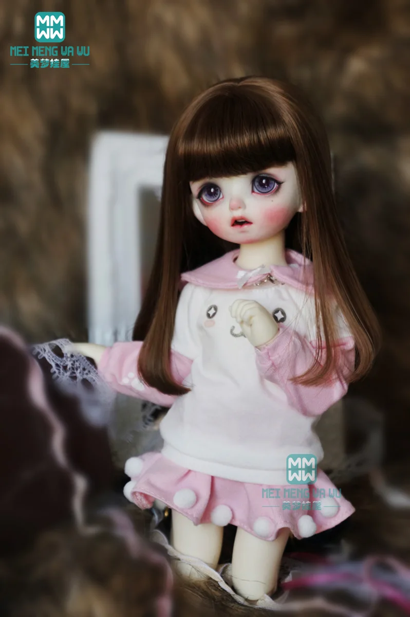 

BJD doll clothes fit 30cm 1/6 BJD dolls four-piece suit, pink, black, blue, red