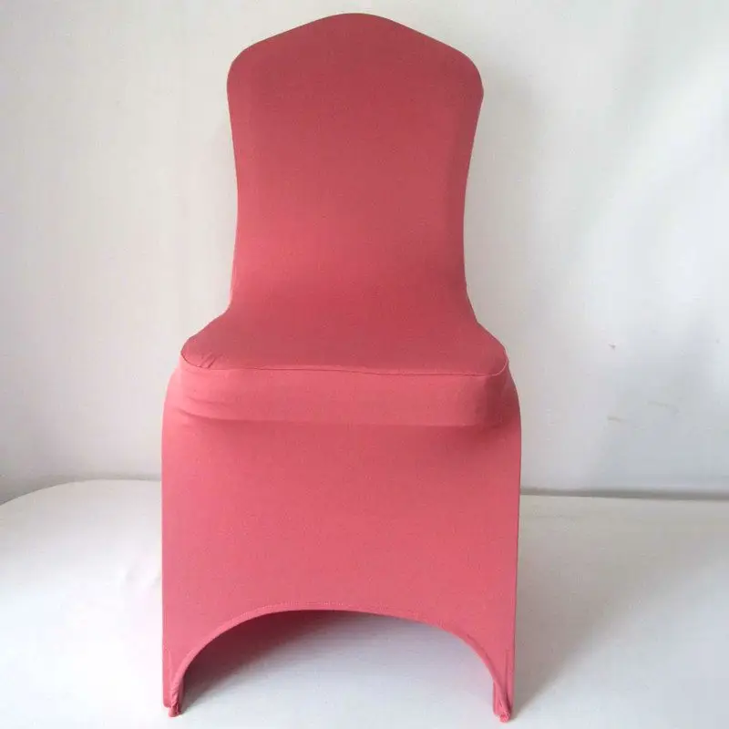 100 шт. толстые бордовый Свадебные лайкра стрейч спандекс чехлы на стулья для Hotel Банкетный Свадебные украшения - Цвет: Coral