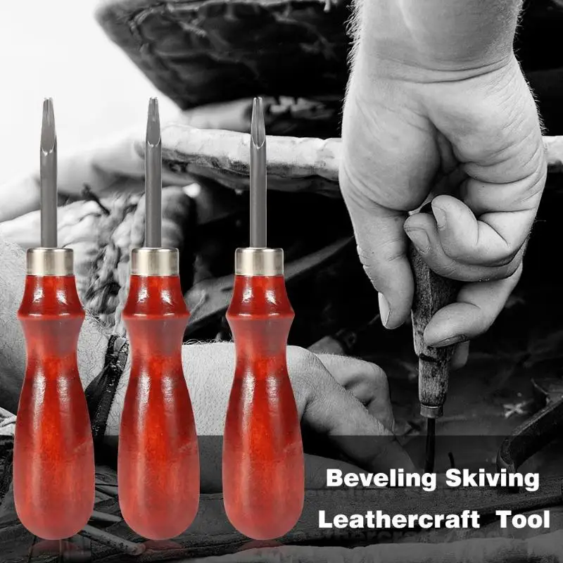 0,8 мм-1,2 мм острый кожаный Кромкорез Beveling Skiving Leathercraft триммер DIY кожаный режущий инструмент с деревянной ручкой