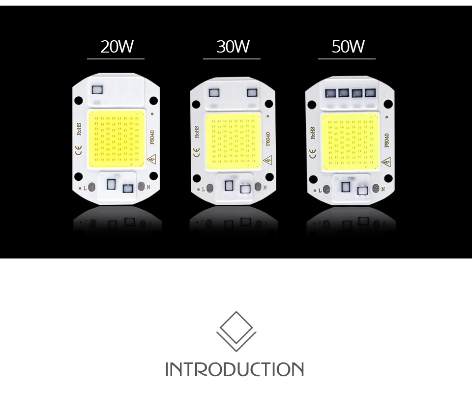 COB LED Chips Real Power 20W 30W 50W LED Lamp Bulb AC220V 240V 110V Spotlight IP65 Smart IC For DIY Outdoor LED Flood Light Chip (5)