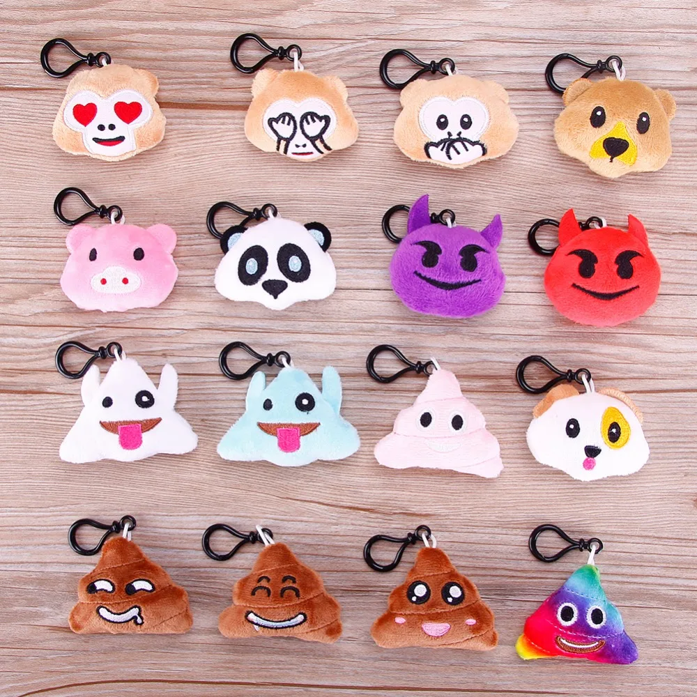 

New Cute Key Cover Emoji Monkey Face Amusing Cartoon Keychain Jewelry Head Silicone Key Chain Ring Holder #253947
