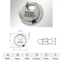 4 Digits Disc Padlock Hardened Stainless Steel Combination Security Round Lock friends f12 stainless steel combination lock silver