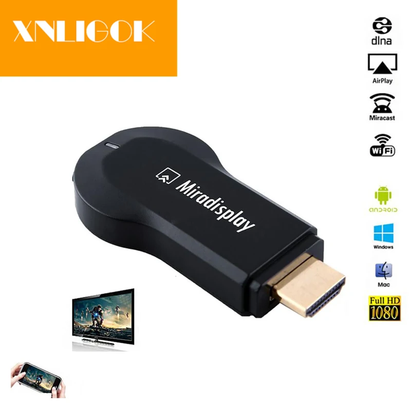 XNLIGOK Wi Fi приемник Miracast DLNA Airplay MIRADISPLAY HDMI OTA TV Stick ключ экран