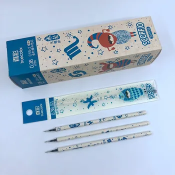 

[TrueColor] (20 Pieces/Lot) Black Ink 0.38mm Gel Pen Refill Needle Tip Kawaii Korean Stationery School Office Writing Tool C55-2