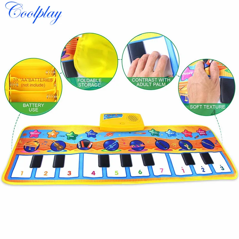 Детский Игровой музыкальный ковер, детский коврик для пианино, развивающий Интеллектуальный коврик, музыкальный ковер, развивающие обучающие игрушки для детей