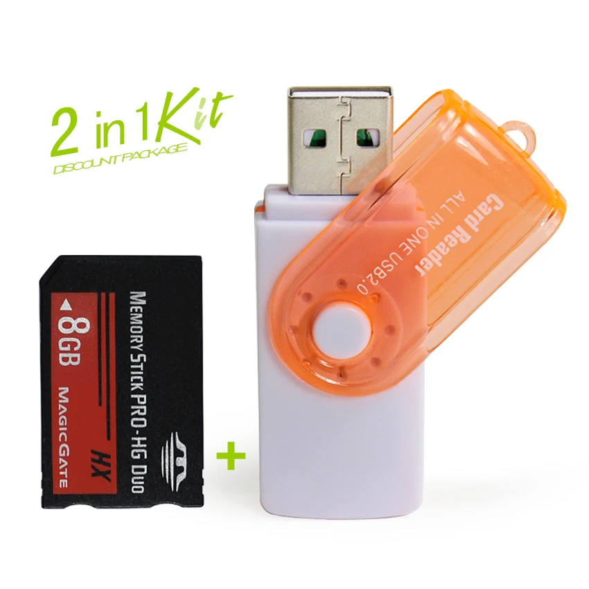 2 in1 Kit for 8G Capacity Memory Stick Pro for PSP & Phone Camera + USB2.0 MS/MS DUO Micro SD TF