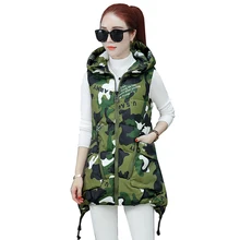 Осенне-зимний женский хлопковый жилет белый утиный пух толстый теплый жилет женская зимняя верхняя одежда длинный жилет с капюшоном пальто NW724