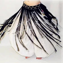 Винтаж Американский Племенной танец живота хип Шарфы для женщин с Бусины Ленточки пояса Хеллоуин костюм