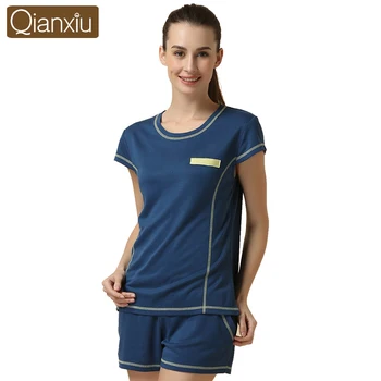 

Qianxiu Pajama Set For couple Knitted Modal Sleepwear Casual Pajamas for Women 1515