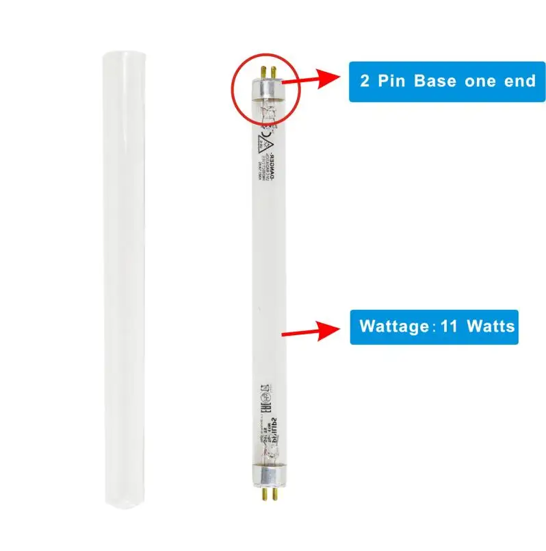 11W UV Lamp + Quartz tube drawing shorten