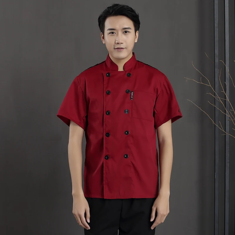Новая Униформа с короткими рукавами шеф-повара верхняя одежда для повара Кухня рабочая одежда форма для повара суши пекарня одежда для официанта