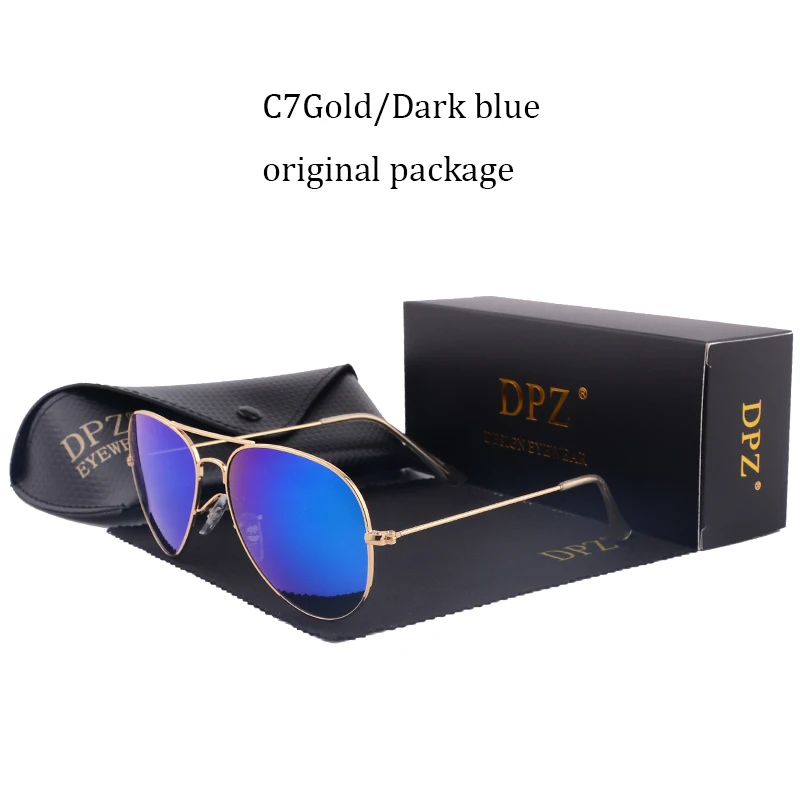 DPZ NEW Glass lenses Gradient women sunglasses men 58mm 3025 Mirror G15 Gafas hot rayeds Brand sun glasses UV400 with case