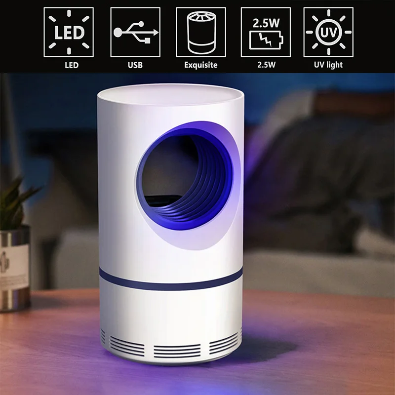 Светодиодная УФ лампа ловушка для комаров USB устройство уничтожения насекомых