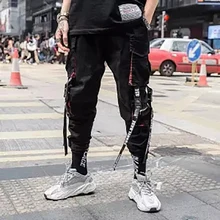 Мужские повседневные шаровары с несколькими карманами в стиле хип-хоп, брюки, уличные спортивные штаны, мужские Модные брюки-карго для мужчин