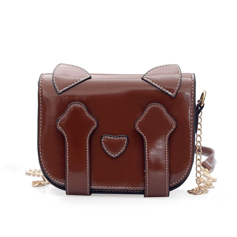 Girls Cartoon Messenger Bag Kawaii Cats Leather Solid Women Shoulder