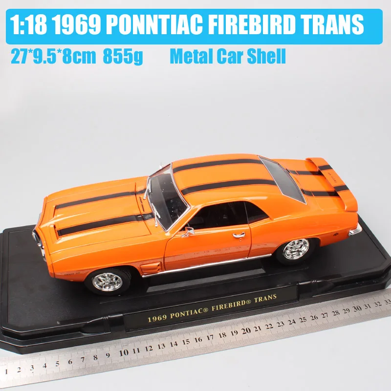 Дети 1/18 бренды ретро 1969 PONNTIAC жар птица Транс мускул гоночная металлическая модель автомобиля масштаб литые автомобили миниатюрный подарок для мальчиков - Цвет: 1969 ponntiac firebi