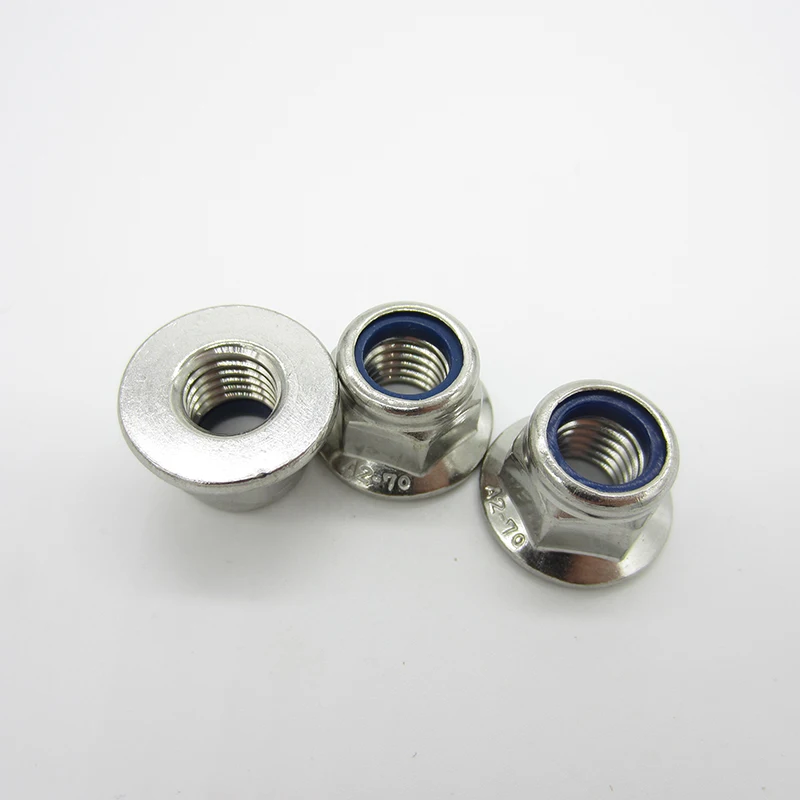 

20pcs M4 M5 M6 M8 M10 DIN6926 304 Stainless Steel Hexagonal Flange Nut Hex Nylon Lock nut