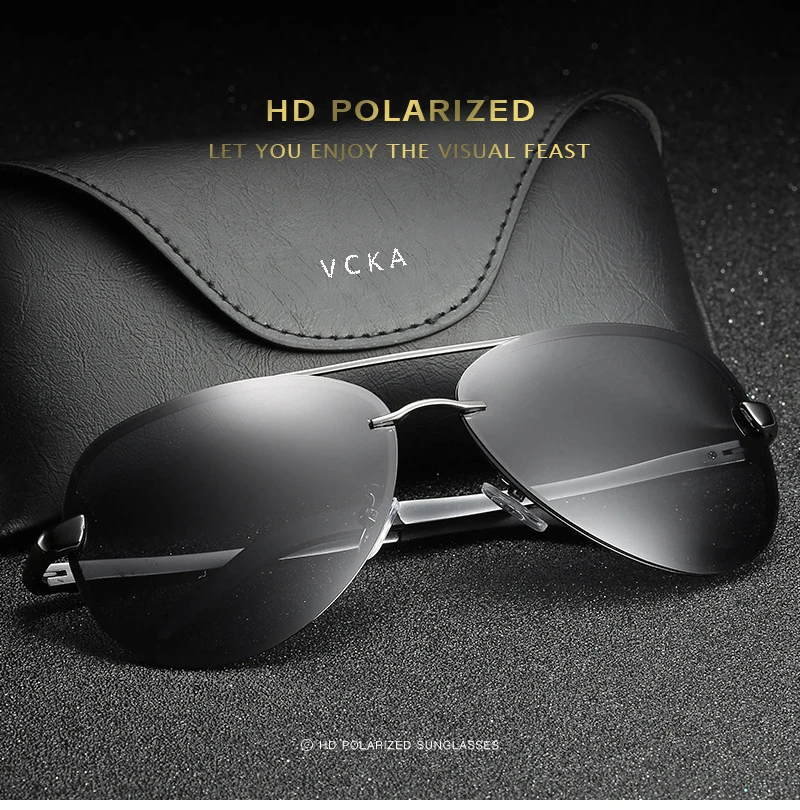 VCKA бренд дизайн пилот Защита от солнца стекло es для мужчин и женщин поляризационные зеркало полые рамки УФ очки для вожден