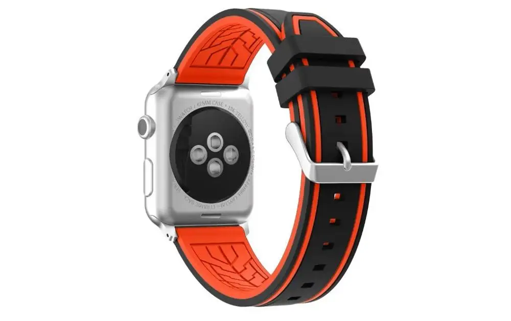 HOKE новый двойной цветной смешанный силиконовый ремешок для часов Apple Watch серии 1/2