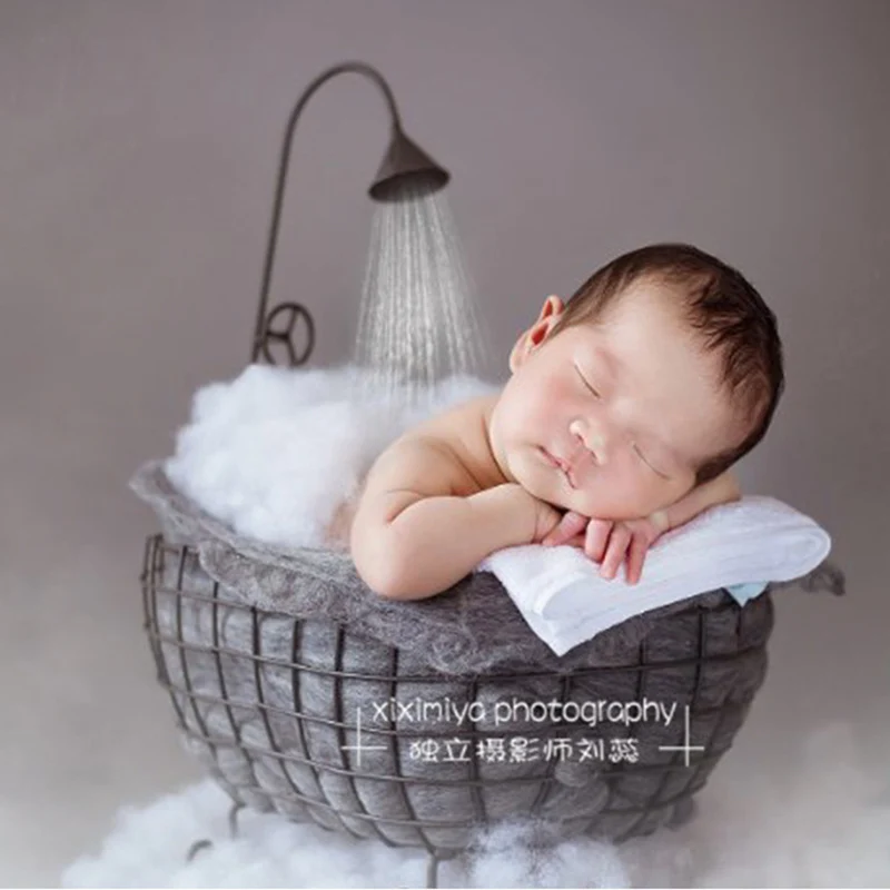 Newborn Baby Photography Iron Bathtub Props Infant Bebe Fotografia Shooting Accessories Baby Girl Boy Photo Shoot White Bathtub Kids Hats Caps Aliexpress