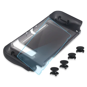 

3 in 1 Protective Case Cover Screen Protector Film Rocker Cap Thumbsticks for Nintend Switch Joystick Gamepad Controller
