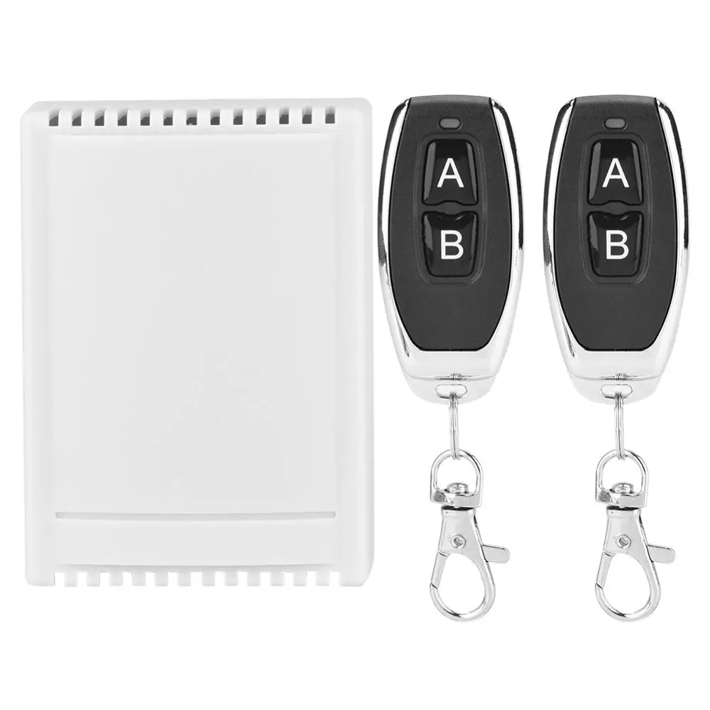 

2CH 433MHz Relay 2pcs Wireless Remote Control Switch Transmitter + One Receiver Set ABS