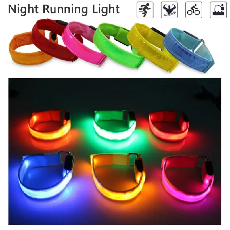 6 Colors Night Running Arm Lamp Outdoor Sports Safety Jogging Riding LED Arm Leg Reflective Warning Wristband Lamp Beauty New