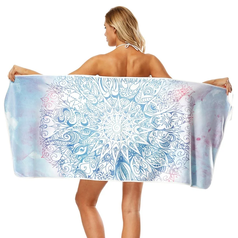 

Multi-Functional Backless Star Printed Beach Dress Bikini Cover Up Quick Drying Towel Women Girl Wearable Thin Strap Dress