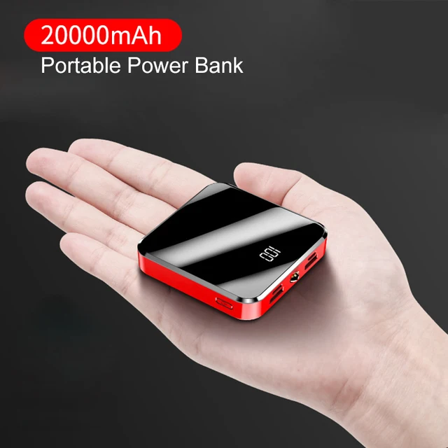 20000 мАч портативное зарядное устройство power Bank 20000 мАч Мини power Bank зеркальный экран внешний аккумулятор для смартфона