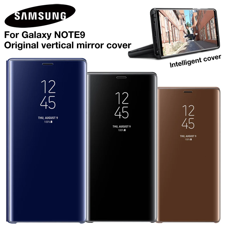 

Original Samsung Mirror Clear View Smart Cover Phone Case For Samsung Galaxy Note 9 Note9 SM-N9600 N9600 Rouse Slim Flip Case