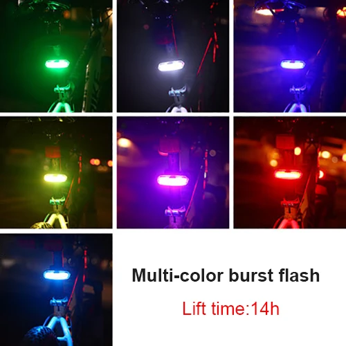 INBIKE велосипедный задний светильник водонепроницаемый задний светильник для езды светодиодный Usb заряжаемый светильник для горного велосипеда велосипедный светильник задний фонарь - Цвет: Multicolor