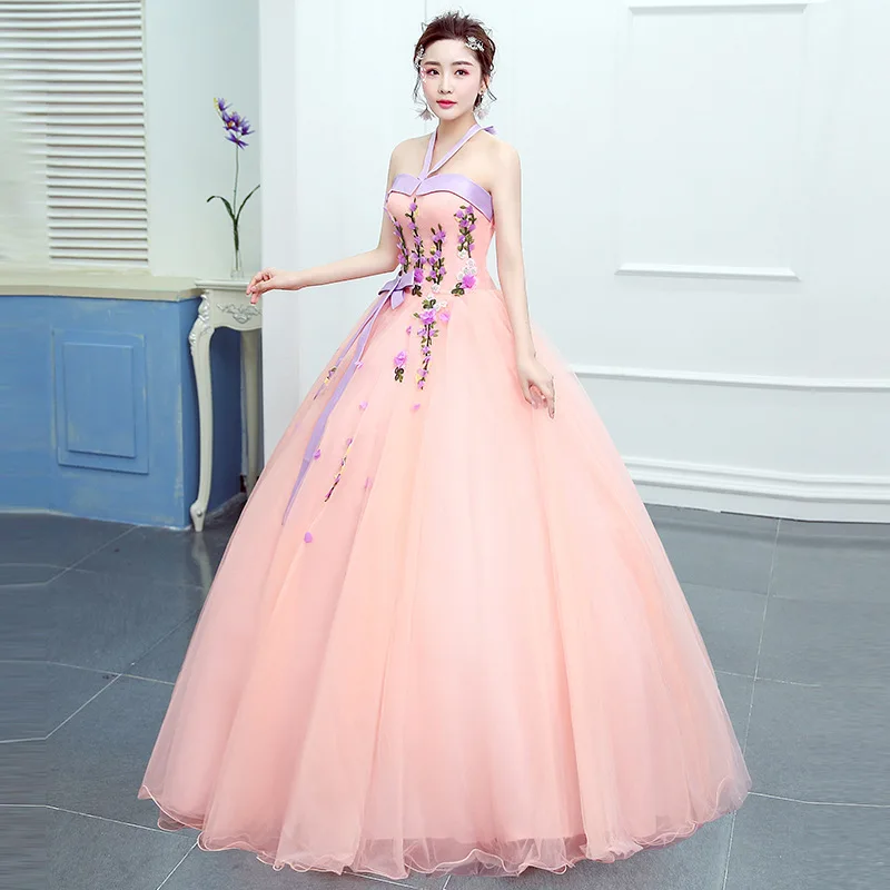 Дешевые Длинные женские платья 2016 светильник розовые Quinceanera kjole|Платья на