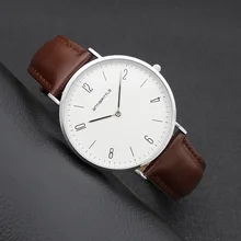 Japan Quartz Classic Women Watch Men Arabic Thin Silver White Leather Mesh Stainless Steel Magnet Strap Waterproof Antibrittle