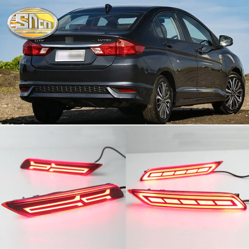 

2PCS For Honda City 2017 2018 2019 SNCN Multi-function LED Rear Bumper Light Rear Fog Lamp Auto Bulb Brake Light Reflector