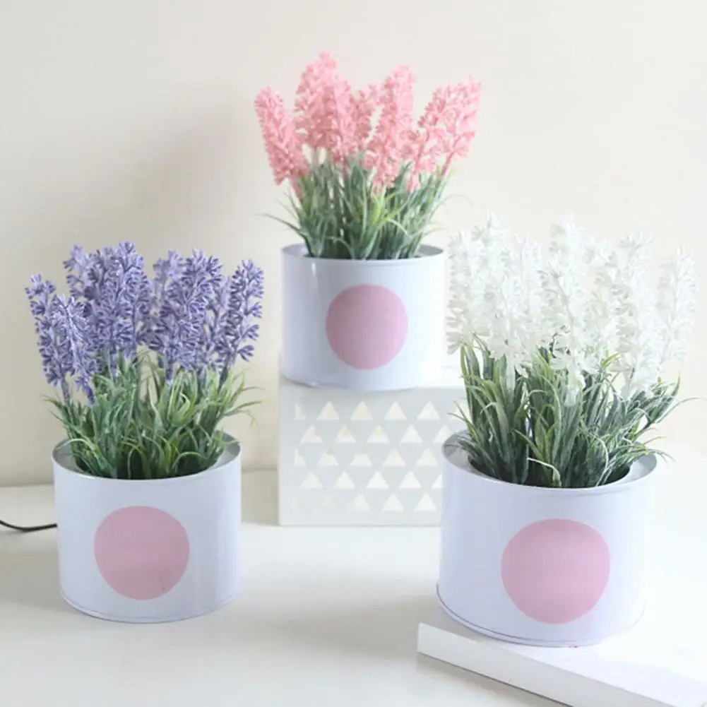 

1Pc Mini Artificial Flower Lavender Bonsai DIY Weddings Living Room Party Desktop Decor Artificial Plant
