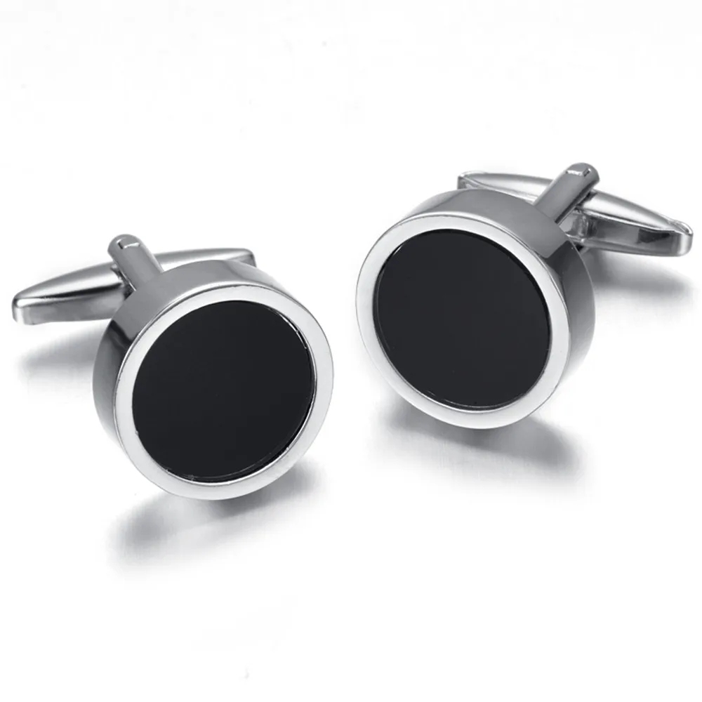 Vintage Cufflinks for Mens Jewelry Shirt Cufflinks, Silver, Black