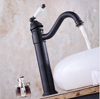 

New arrival high quality ORB finished cold and hot single lever bathroom sink faucet basin faucet with 50cm plumbing hose
