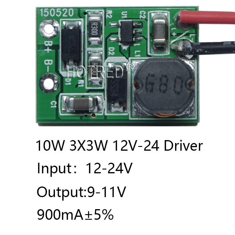 10 шт 12V 24V 10W Светодиодный драйвер для 3x3W 9-12V 900mA высокое Мощность 10 Вт светодиодный чип-трансформер для Точечный светильник/Наводнение светильник