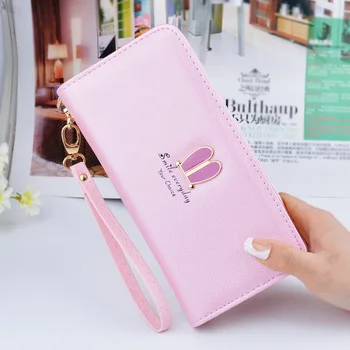 

Vintage Long Brand Cute Rabbit Ears Women Wallets Clutch Bag Ladies Coin Purses Female Wallets Womens Wallets Purse TMC492