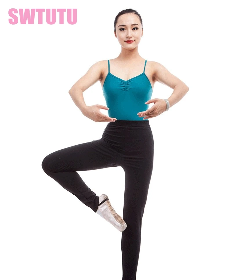 Buy adult black cotton stirrup tight foot pants dance