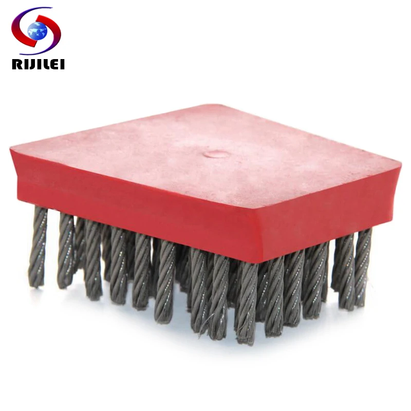 

RIJILEI 10PCS/Set Frankfurt Shape Steel Wire Brush Marble Abrasive Brushes Frankfurt Antique Brush Processing Stone Slab YG01