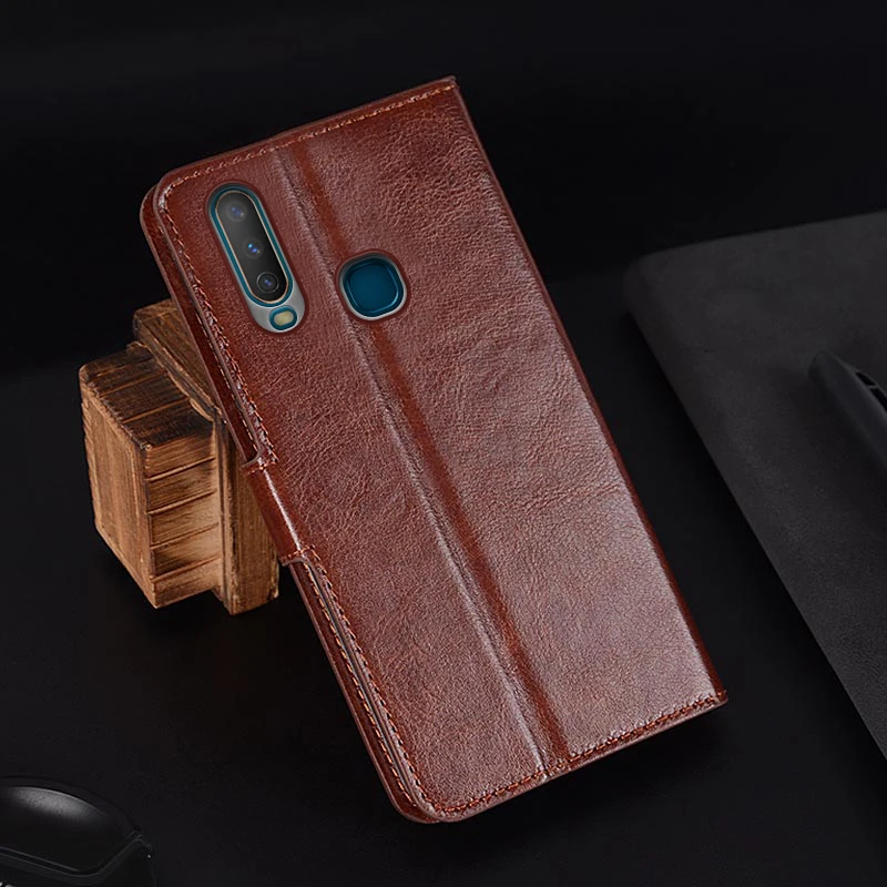 Роскошный чехол книжка из искусственной кожи для Vivo Y12 Y17 с фоторамкой и