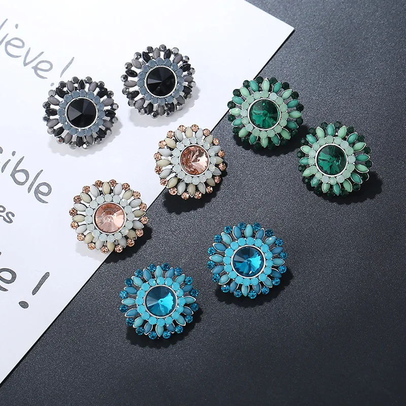 

CXW New Colorful stud earrings for women delicate fashion round resin geometric earrings jewelry summer gifts ST12