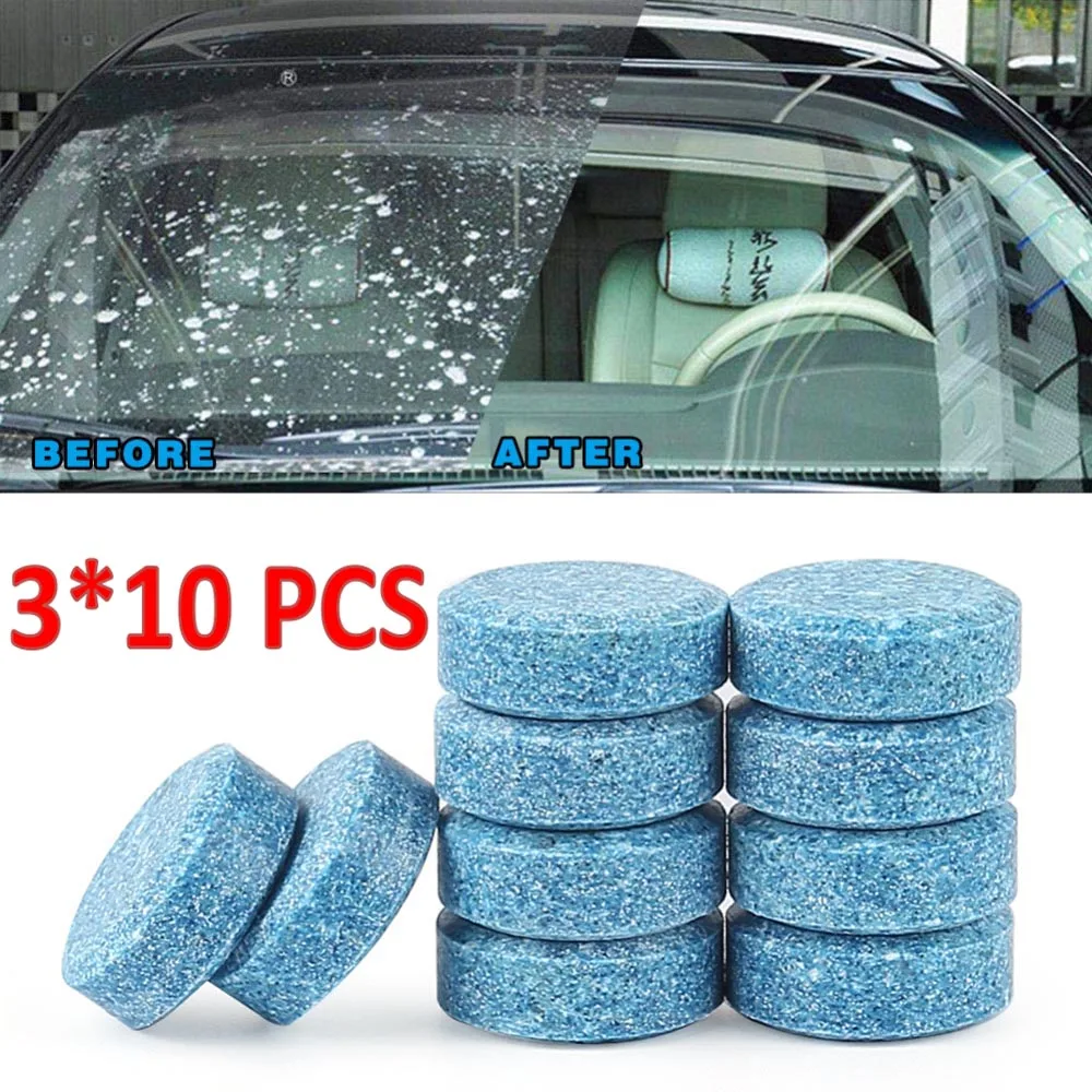  30PCS/SET Car Windshield Glass Washer Cleaner Compact Effervescent Tablets Detergent Car Beauty Too