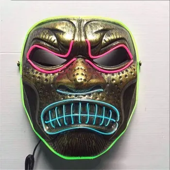 

Cosplays Spartan Warrior LED Neon Masks Bar Nightclub Masquerade Terror Halloween Party Decor Trendy Toys Glow in the Dark