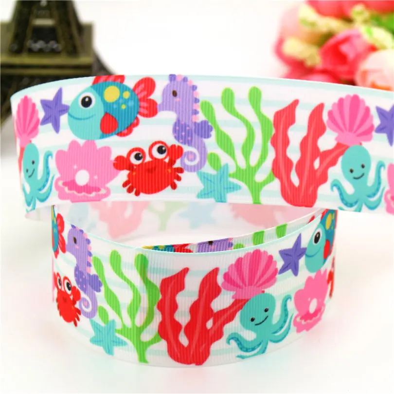 1 DHK 1,5 '' морских животных единорог с полосками grosgrain головные уборы с бабочкой бант для волос diy вечерние украшения OEM 38 мм B1522 - Цвет: 1