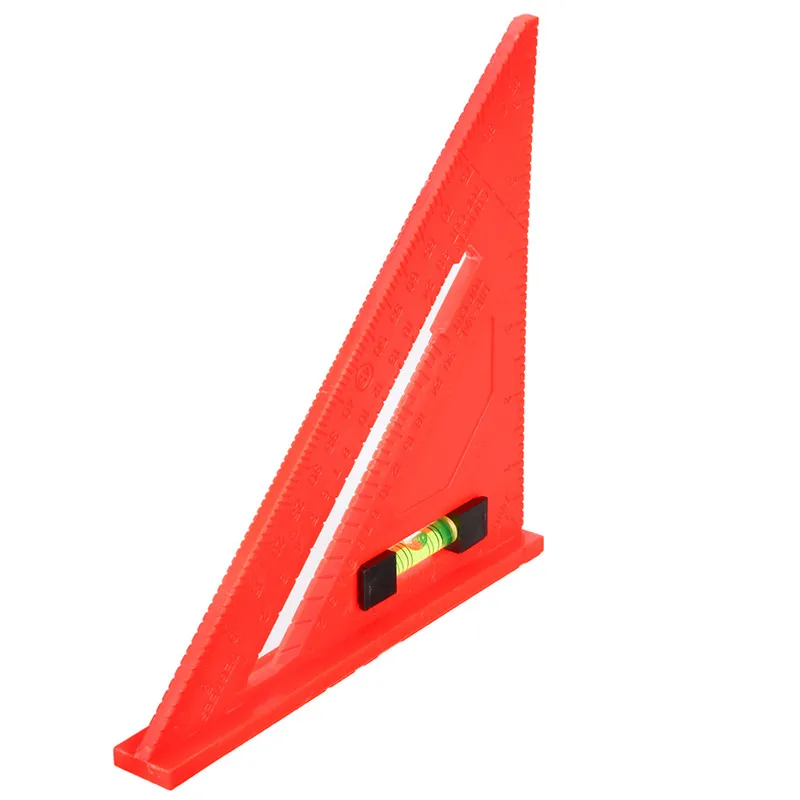 1 шт красный 7 дюймов Пластик стропильной квадратная линейка 45 градусов треугольная линейка для деревообработки