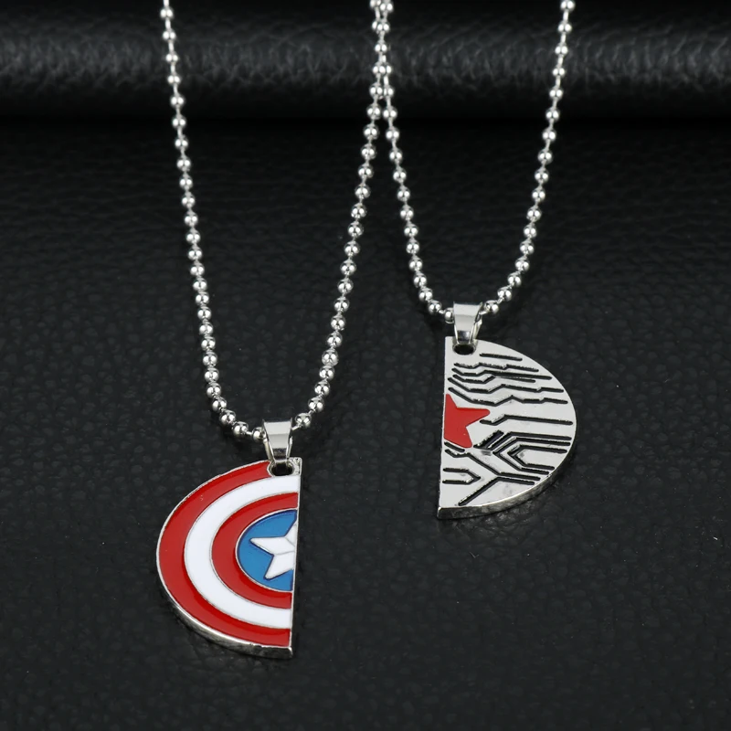 Marvel Comics Зимний Солдат Капитан Америка ожерелье щит знак логотип Мужская подвеска Мстители лучший друг/любовник ожерелье-3