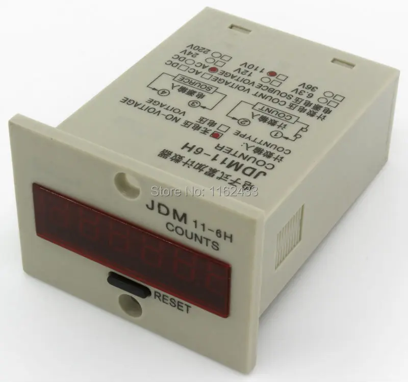 

JDM11-6H 4 pin AC 110V contact signal input digital electronic counter relay JDM11 110VAC production counter