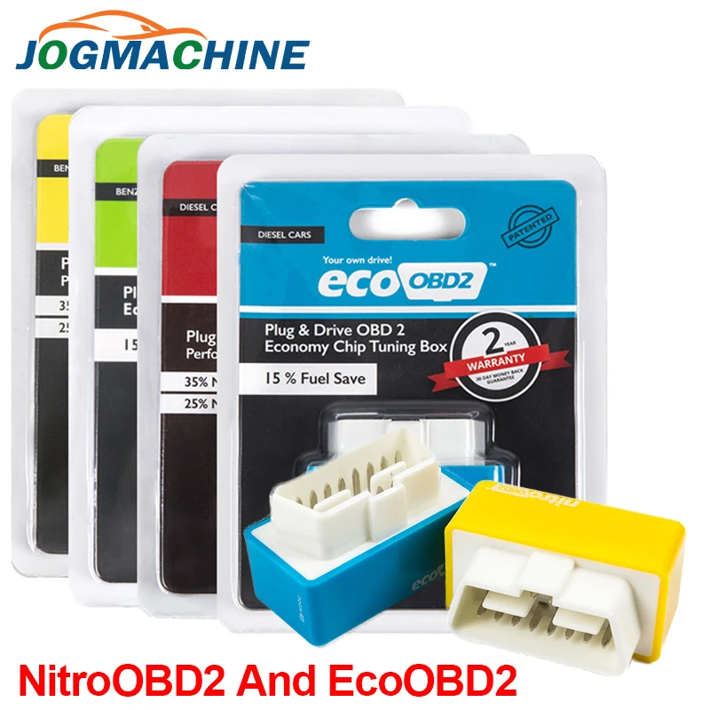 

4 Colors Nitro OBD2 EcoOBD2 ECU Chip Tuning Box Plug & Driver NitroOBD2 Eco OBD2 For Benzine Diesel Car 15% Fuel Save More Power